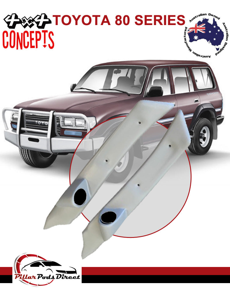 80 SERIES LANDCRUISER PAIR SINGLE PILLAR POD TWEETER MOUNT PAINTED FACTORY GREY
