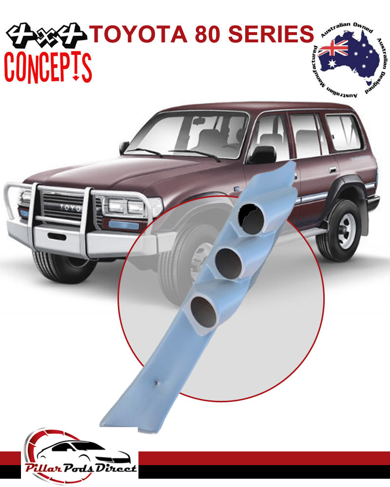 80 SERIES LANDCRUISER (1990 - 1995) 3 GAUGE PILLAR POD PAINTED LIGHT GREY (803W)