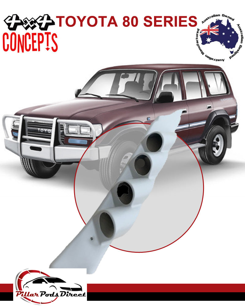 80 SERIES LANDCRUISER (1990 - 1995 ONLY) 4 GAUGE PILLAR POD PAINTED LIGHT GREY (804W)