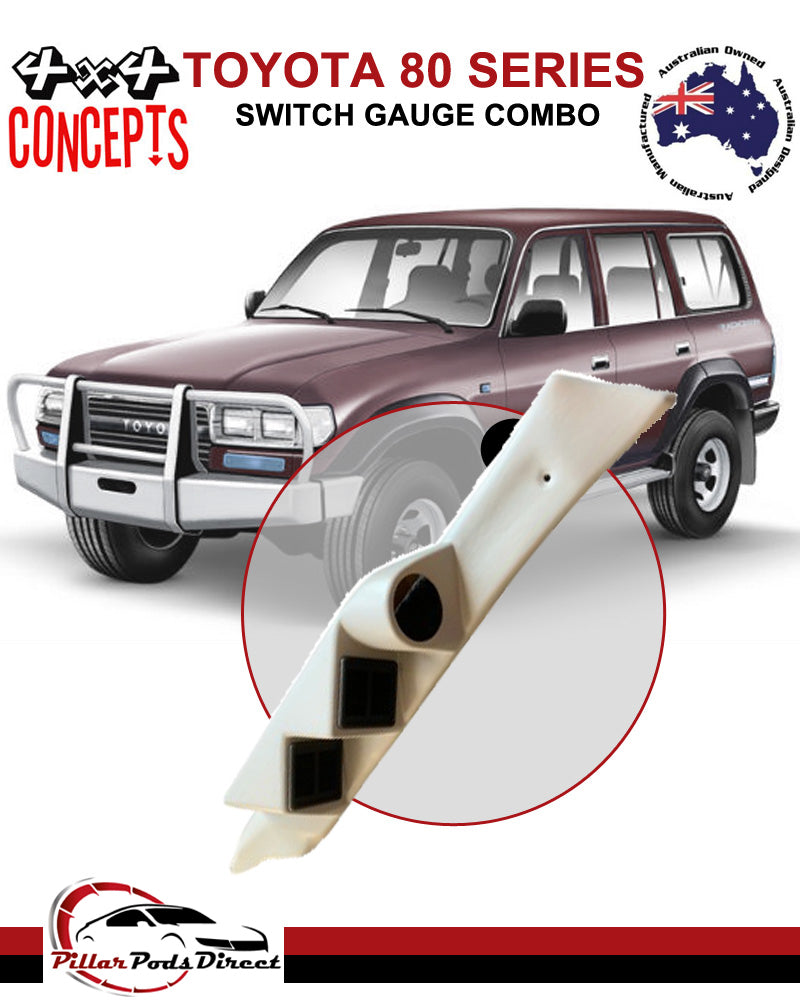 80 SERIES LANDCRUISER SWITCH GAUGE COMBO PAINTED FACTORY GREY (80SSGG)