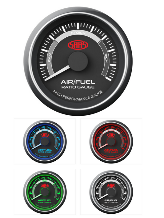 SAAS AIR FUEL RATIO GAUGE NARROW BAND 52MM MUSCLE BLACK