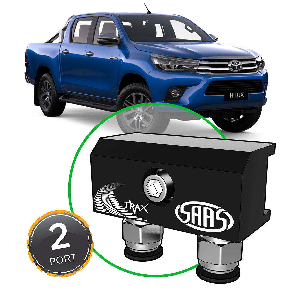 SAAS Diff Breather Kit 2 Port suit TOYOTA HILUX 2016 on All Models (DB1010-1103)