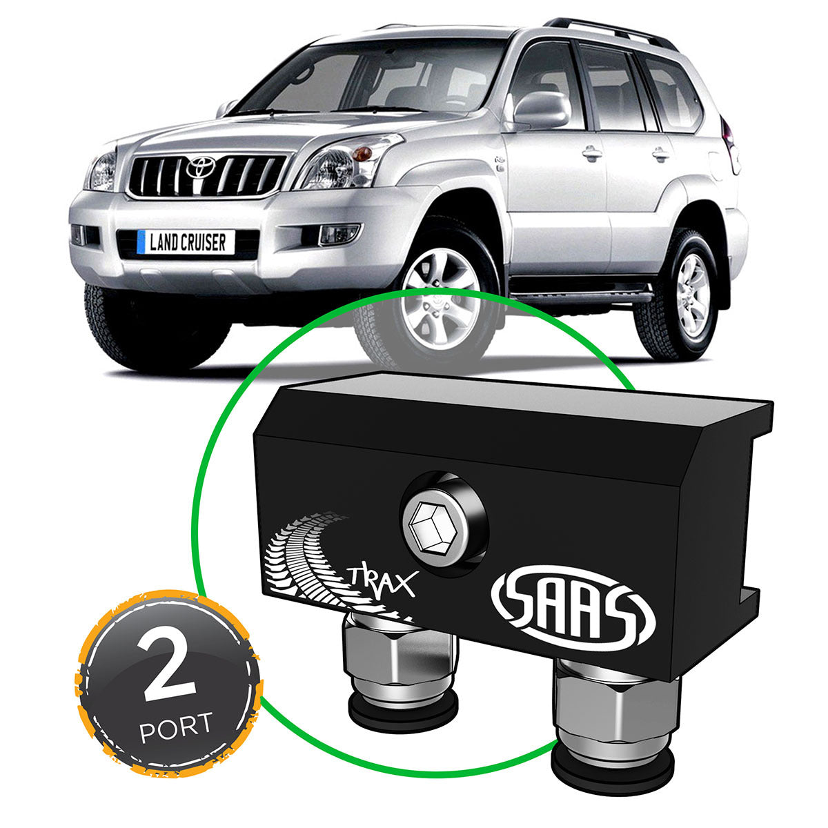 SAAS Diff Breather Kit 2 Port suit TOYOTA PRADO 120 Series 2002-2009 (DB1010-1204)
