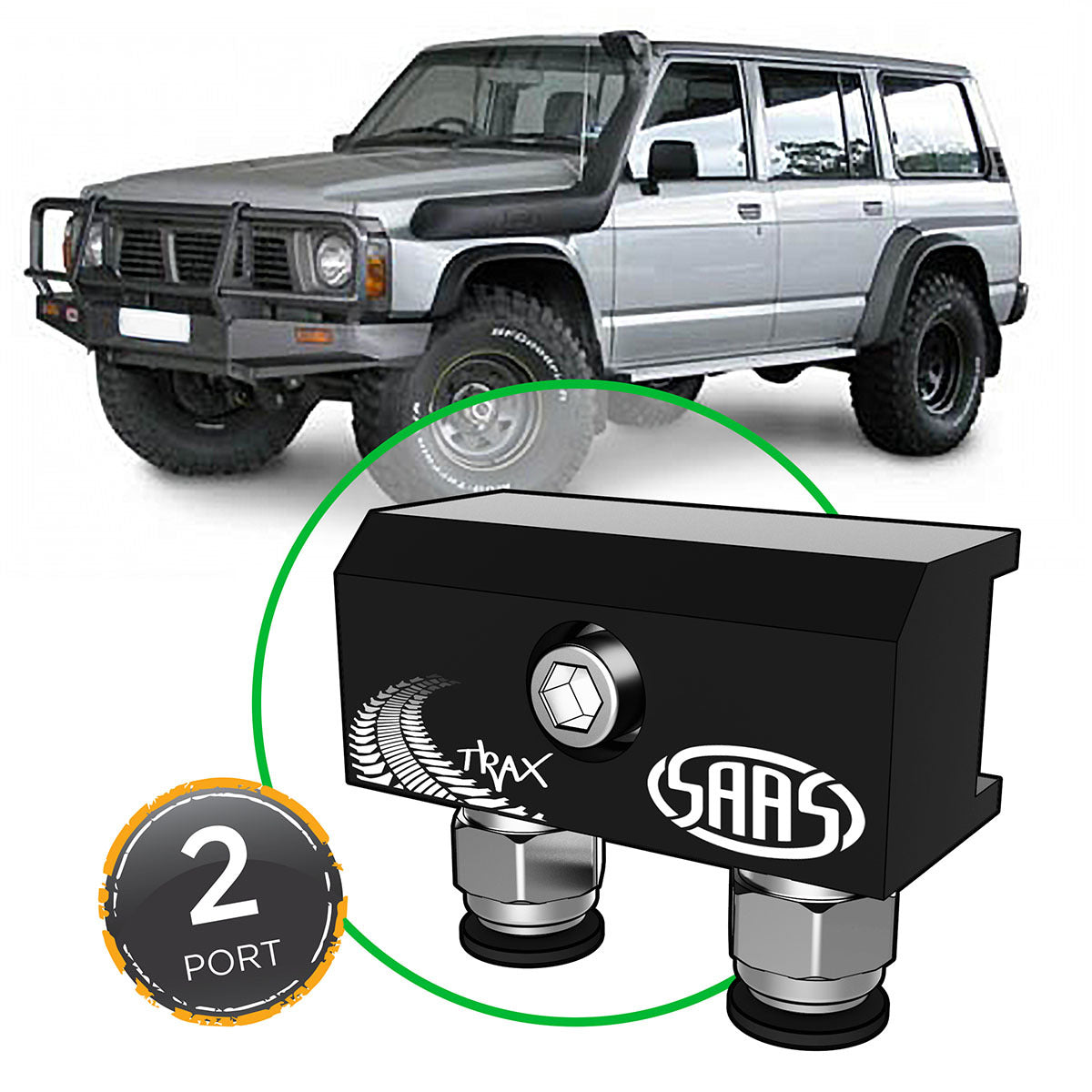 SAAS Diff Breather Kit 2 Port suit NISSAN PATROL GU Y61 1997-2015 (DB1010-4203)
