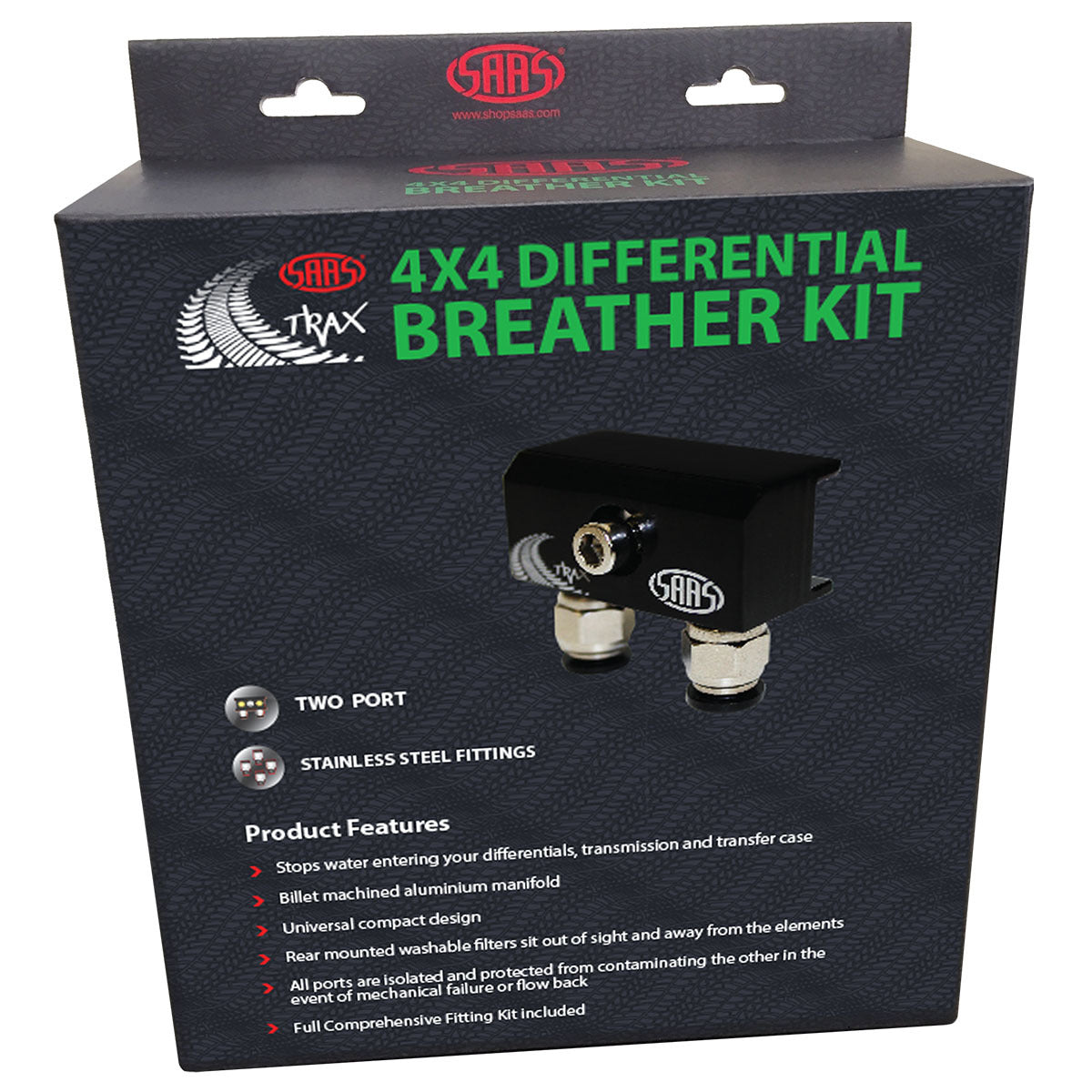 SAAS Diff Breather Kit 2 Port Toyota Nissan Holden Mitsubishi (DB1010)