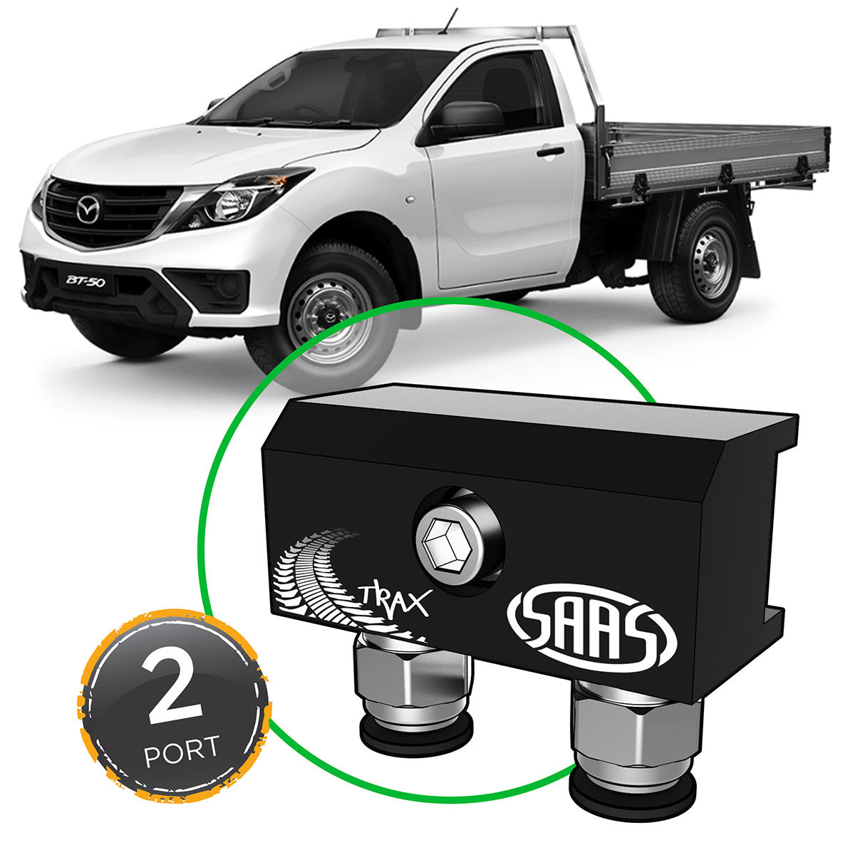 SAAS Diff Breather Kit 2 Port suit MAZDA BT-50 UP UR 2011-Current M8 Thread (DB1011-2101M)