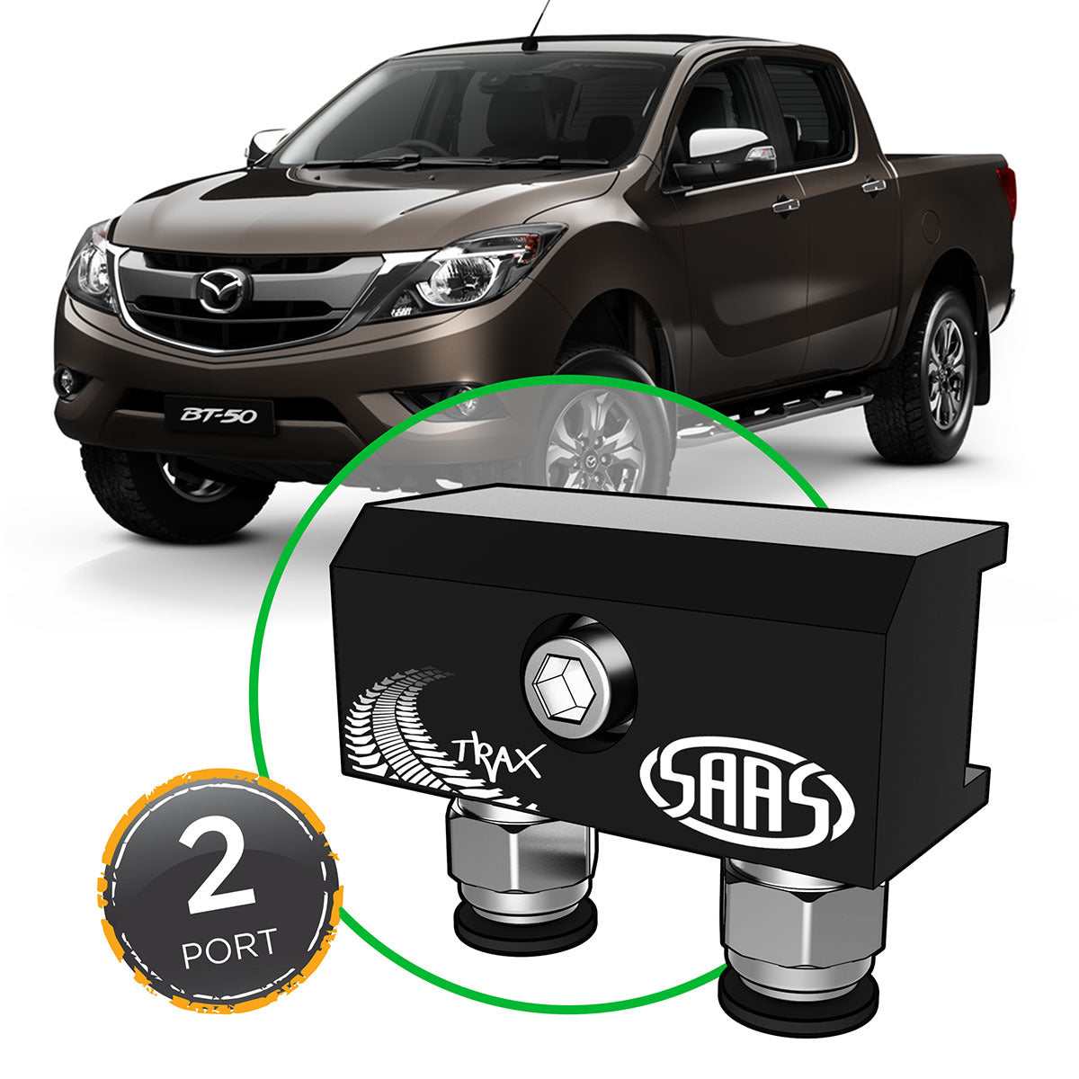 SAAS Diff Breather Kit 2 Port suit MAZDA BT-50 2015> M8 Thread (DB1011-2102M)