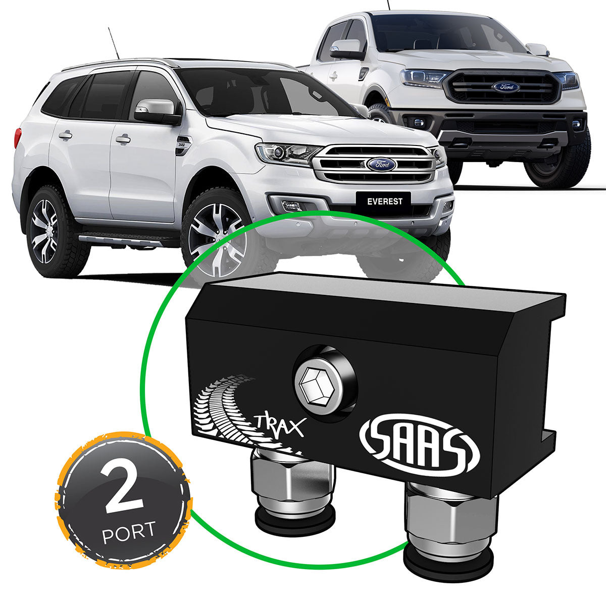 SAAS Diff Breather Kit 2 Port suit FORD RANGER/EVEREST 2015> M8 Thread (DB1011-2102)