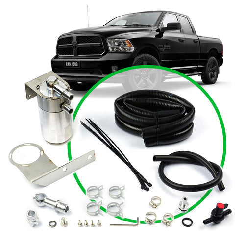 Oil Catch Tank Full Kit RAM 1500 5.7L Hemi 2015 - On Polished Aluminium