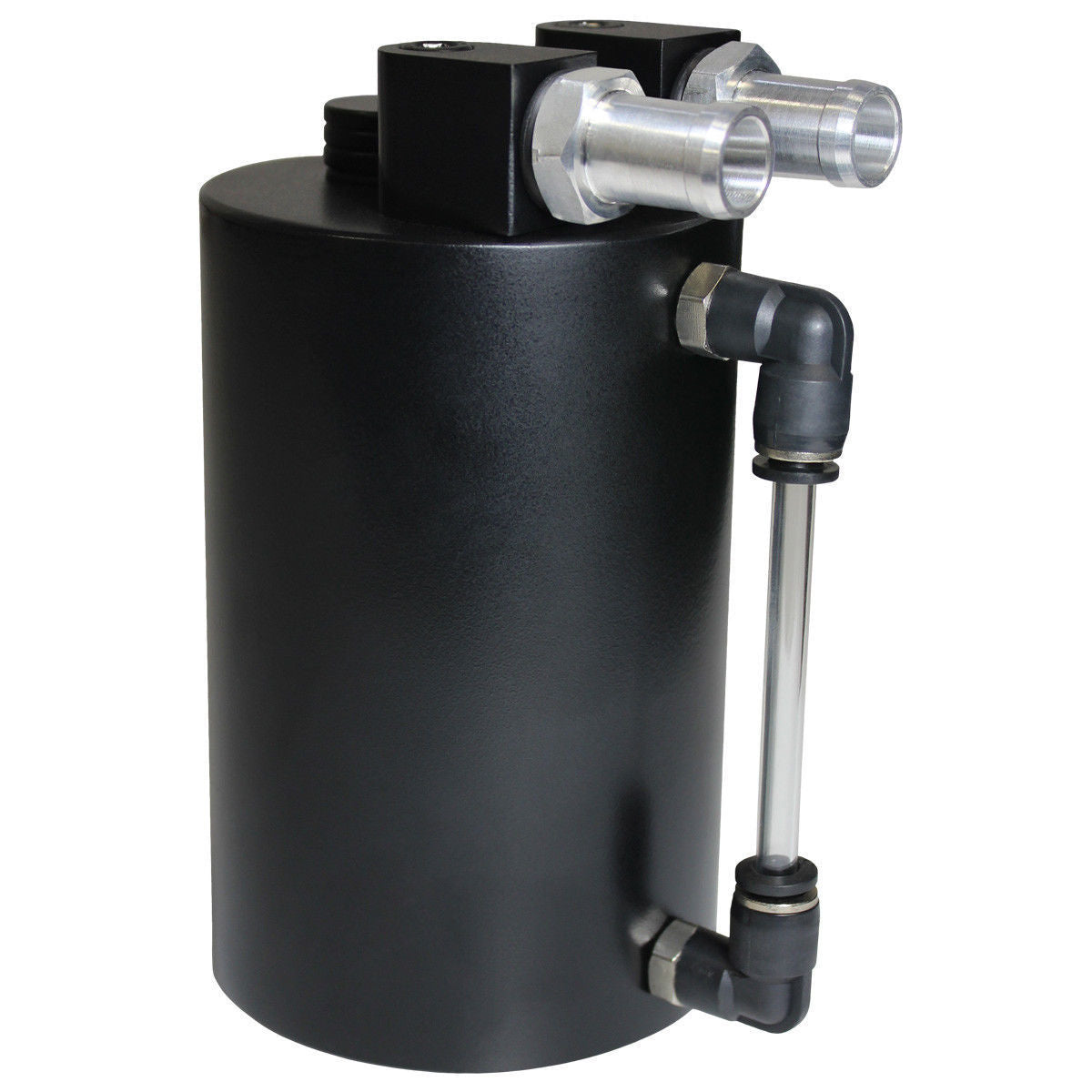 SAAS Oil Catch Tank Round Black Billet 500ml