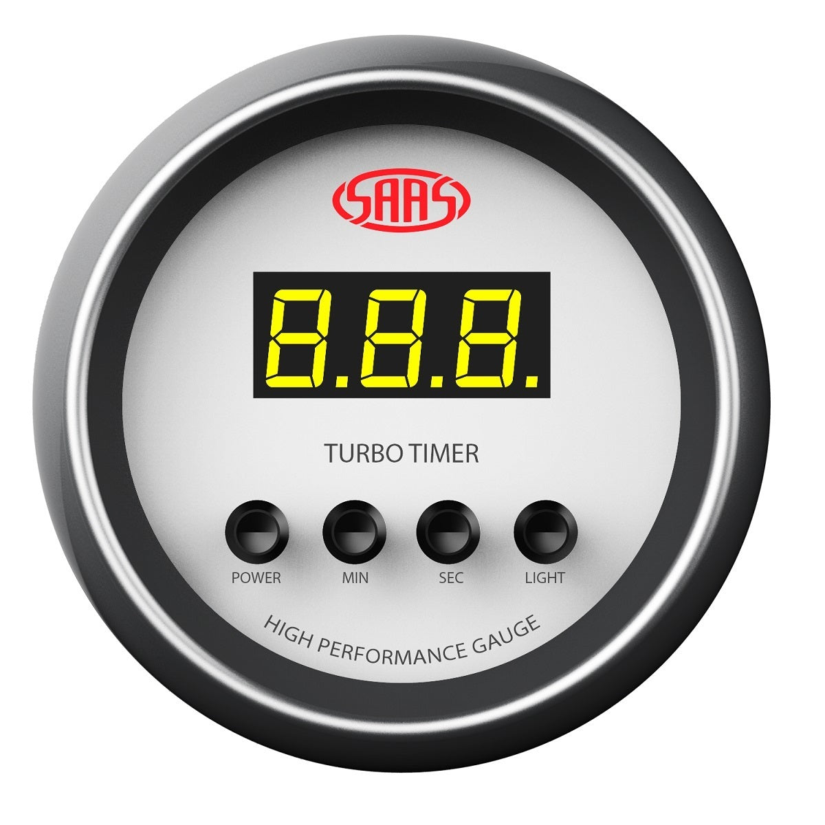 SAAS Turbo Timer Digital Auto 52mm White Muscle Series (SG-DTT52W)