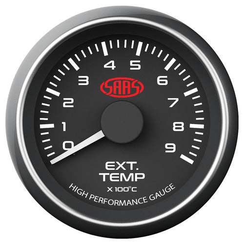 SAAS Exhaust Temp Gauge 0°-900° 52mm Black Muscle Series (SG-EXT52B1)