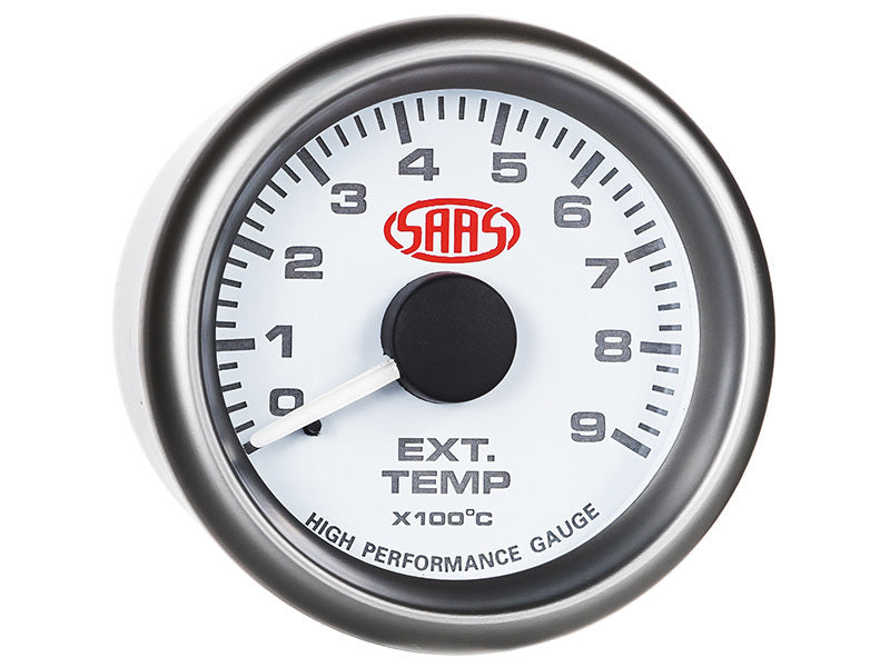 SAAS Exhaust Temp Gauge 0°-900° 52mm White Muscle Series (SG-EXT52W10)