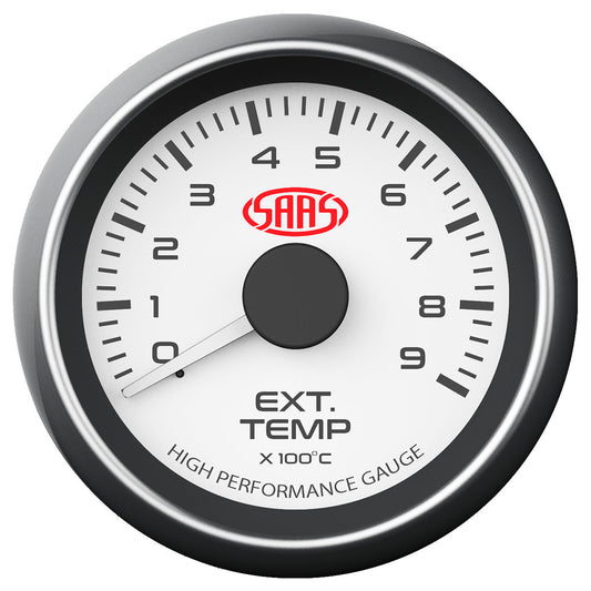 SAAS Exhaust Temp Gauge 0°-900° 52mm White Muscle Series (SG-EXT52W10)