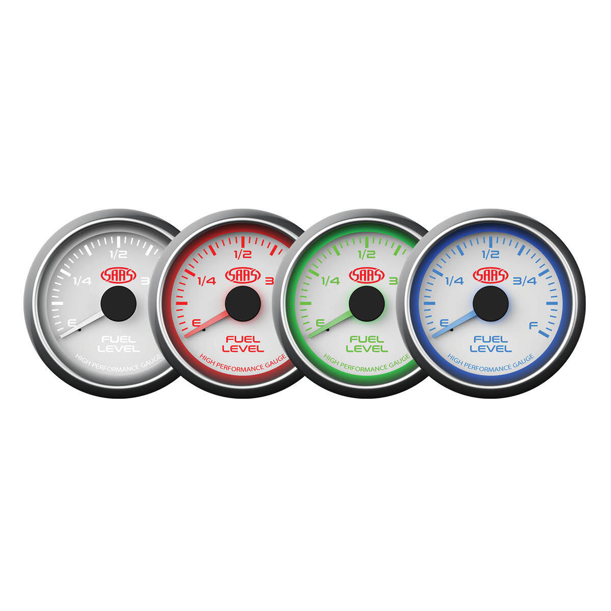 SAAS Fuel Level Gauge 52mm White Muscle Series (SG-FL52W)