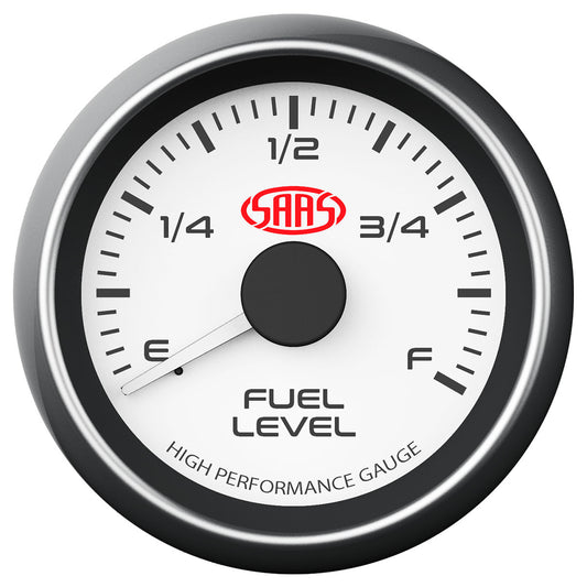 SAAS Fuel Level Gauge 52mm White Muscle Series (SG-FL52W)
