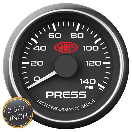 SAAS Oil Press Gauge 0-140psi 2 5/8 inch Black Muscle Series (SG-OP258B)