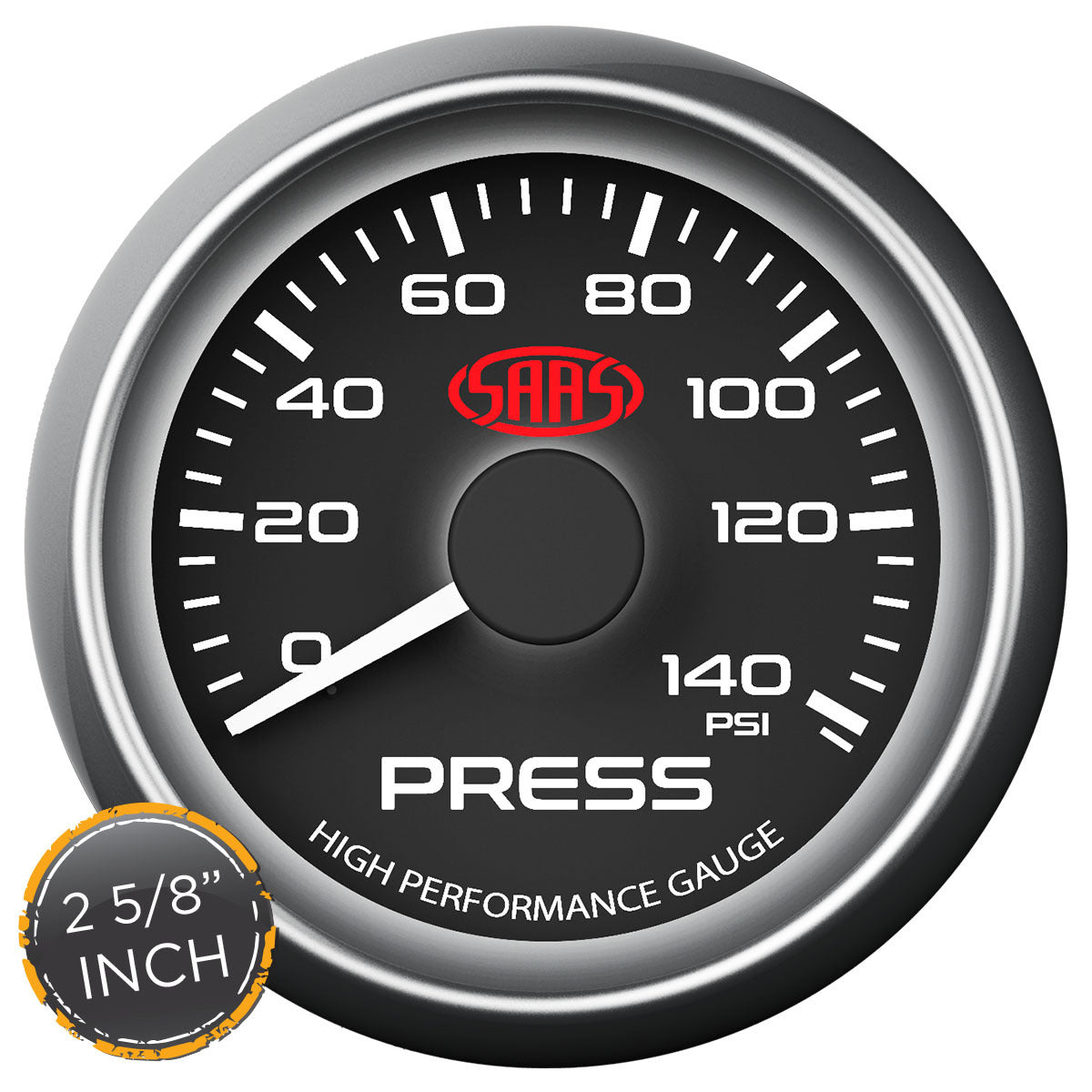 SAAS Oil Press Gauge 0-140psi 2 5/8 inch Black Muscle Series (SG-OP258B)