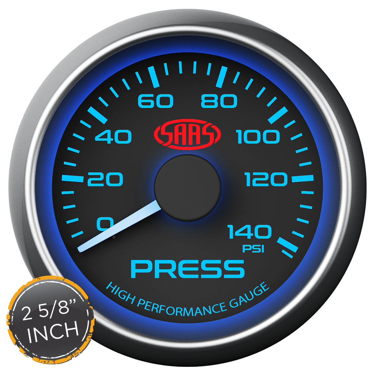 SAAS Oil Press Gauge 0-140psi 2 5/8 inch Black Muscle Series (SG-OP258B)
