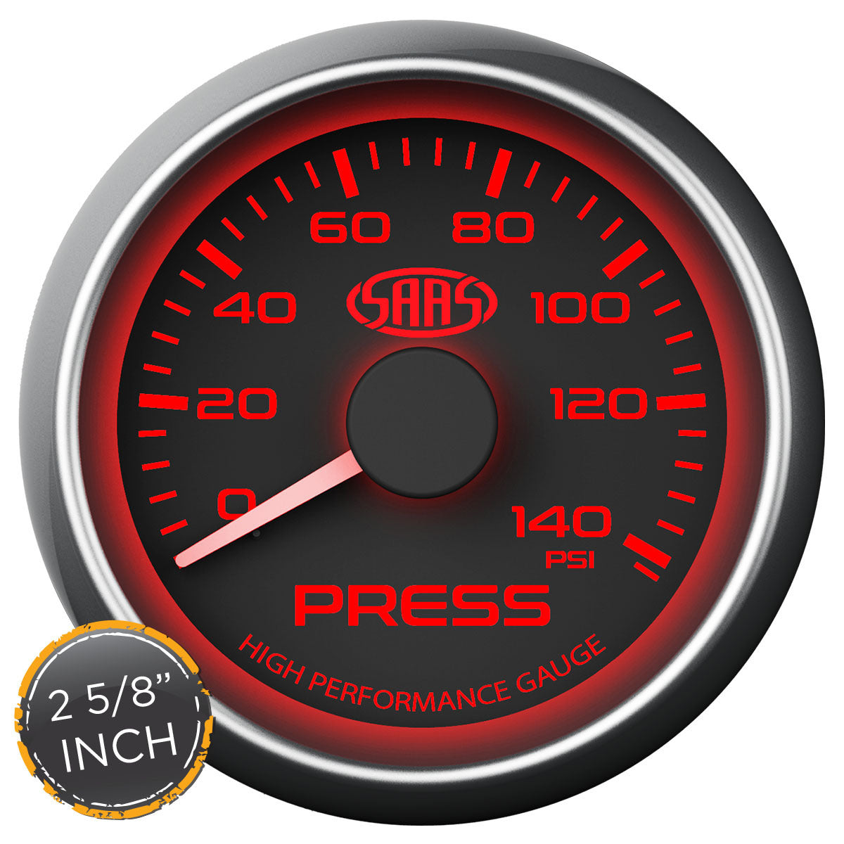 SAAS Oil Press Gauge 0-140psi 2 5/8 inch Black Muscle Series (SG-OP258B)