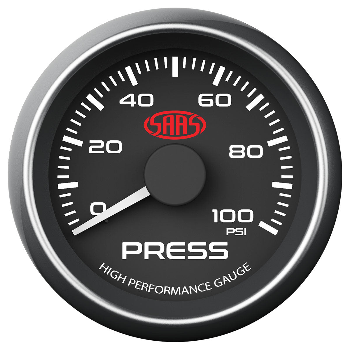 SAAS Oil Press Gauge 0-100psi 52mm Black Muscle Series (SG-OP52B1)
