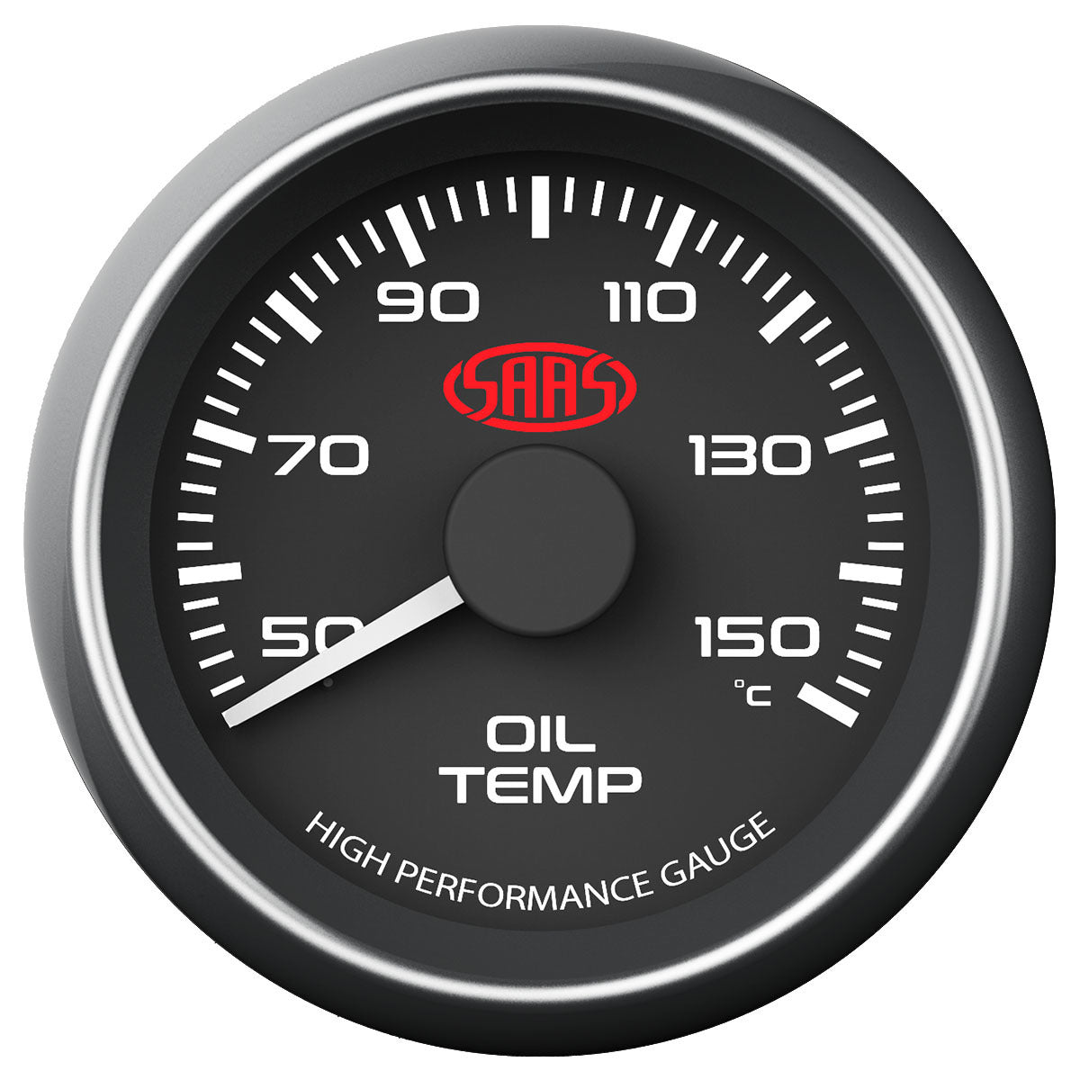 SAAS Oil Temp Gauge 50°-150° 52mm Black Muscle Series (SG-OT52B)