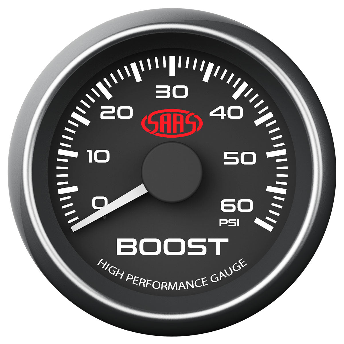 SAAS Boost Gauge Diesel 0-60 psi 52mm Black Muscle Series (SG-TBD52B2)