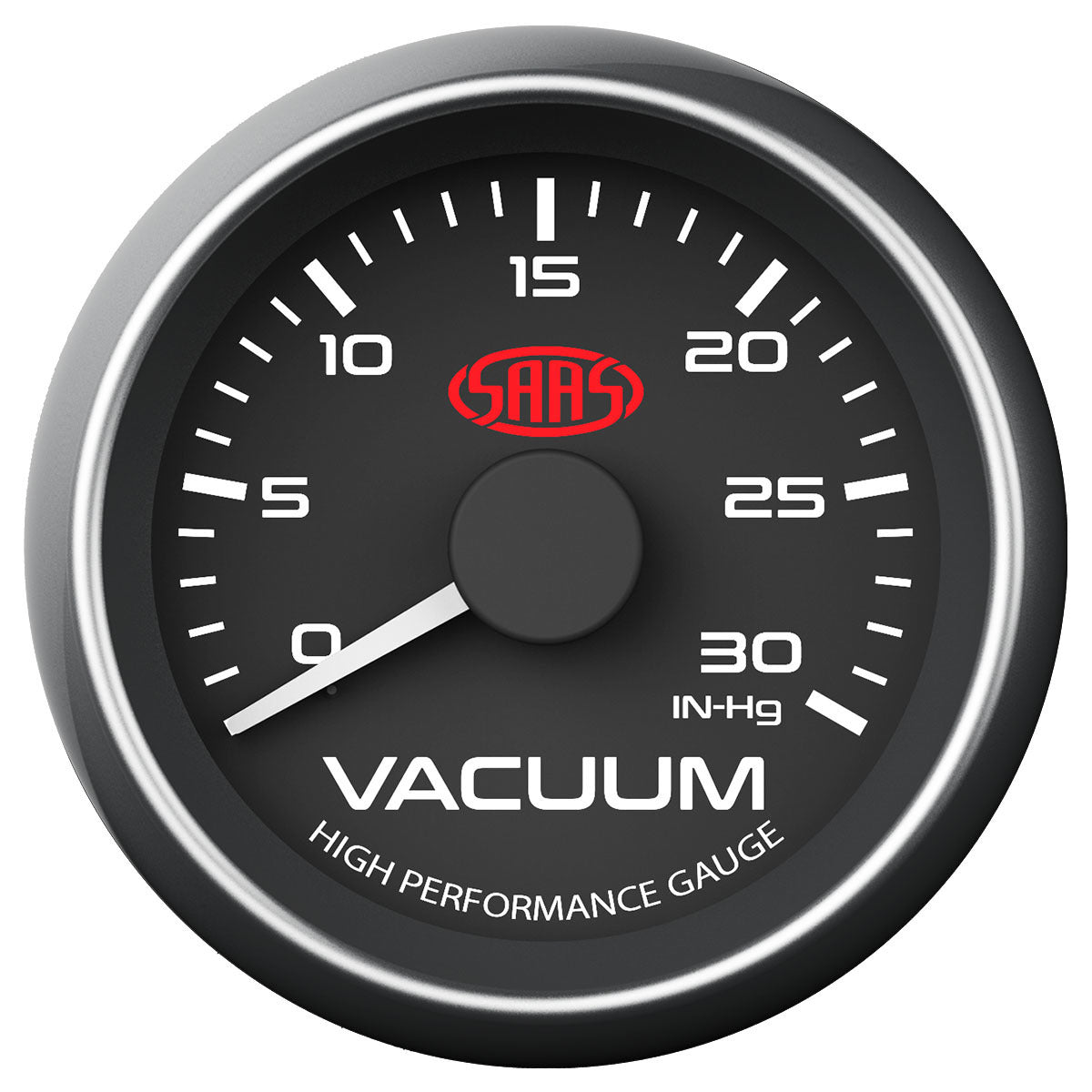 SAAS Vacuum Gauge 0-30inHg 52mm Black Muscle Series (SG-VAC52B)