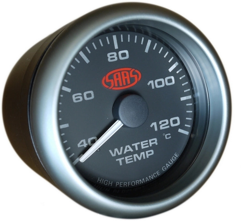 SAAS Water Temp Gauge 40°-120° 2 5/8 inch Black Muscle Series (SG-WT258B)