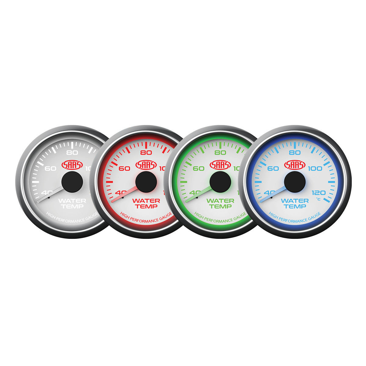SAAS Water Temp Gauge 40°-120° 52mm White Muscle Series (SG-WT52W)
