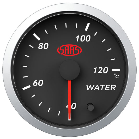 SAAS Water Temp Gauge 40°-120° 52mm Black Street Series (SG21220)