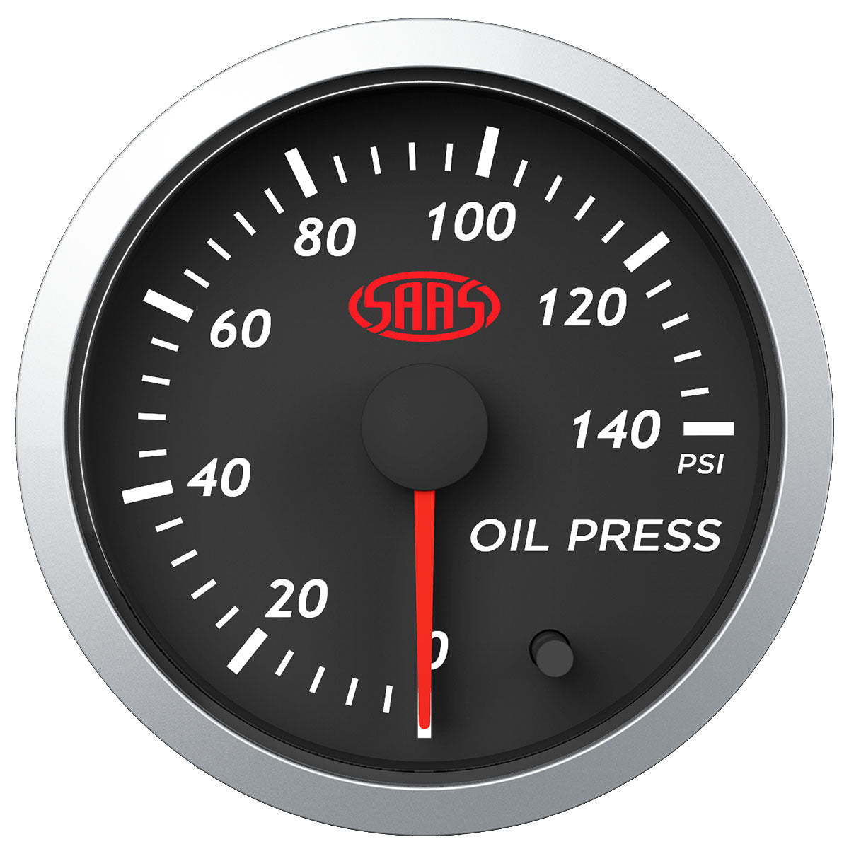 SAAS Oil Press Gauge 0-140psi 52mm Black Street Series (SG21230)