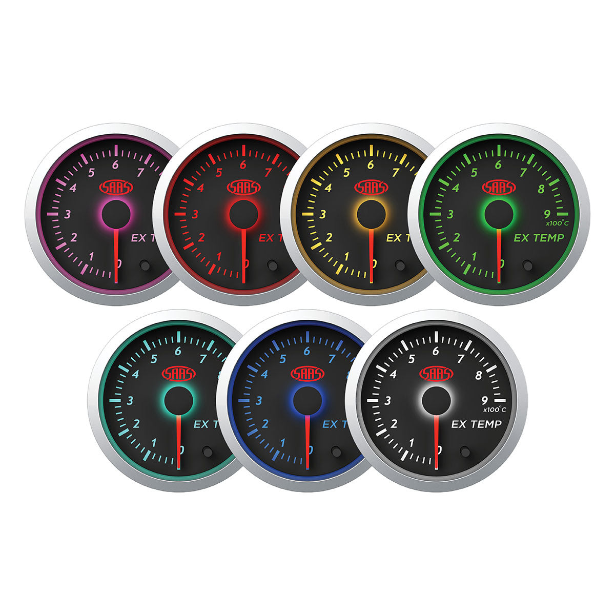 SAAS Exhaust Temp Gauge 0°-900° 52mm Black Street Series (SG21240)