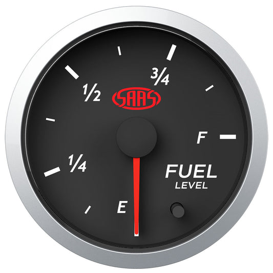 SAAS Fuel Level Gauge 52mm Black Street Series (SG21290)