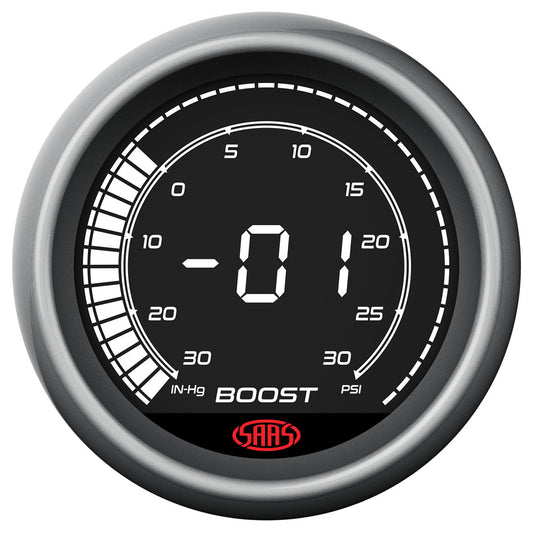 SAAS Boost and Vacuum Gauge 30inHg-30psi 52mm Muscle Digital Series (SG41211)