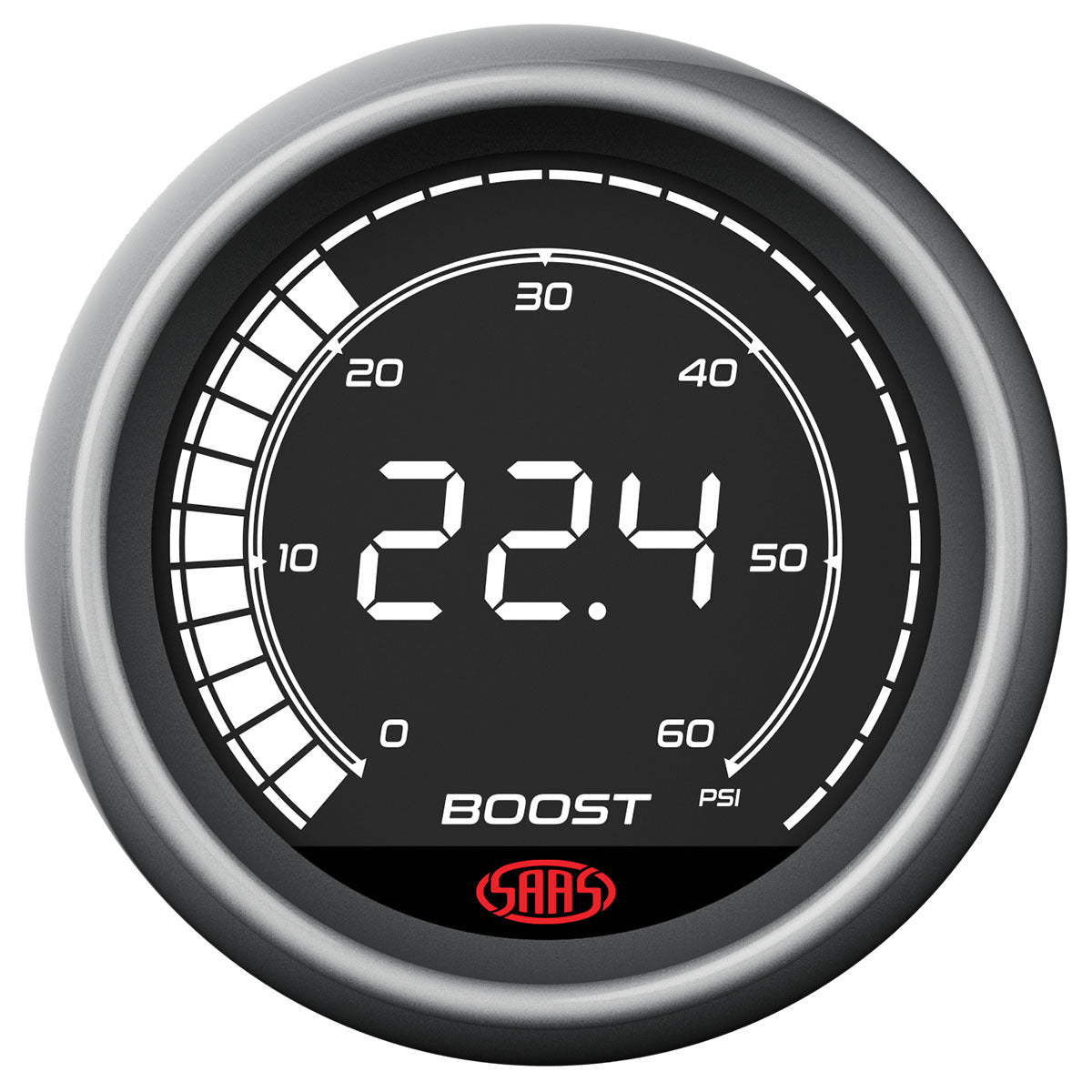SAAS Boost Gauge Diesel 0-60psi 52mm Digital Series (SG41214)