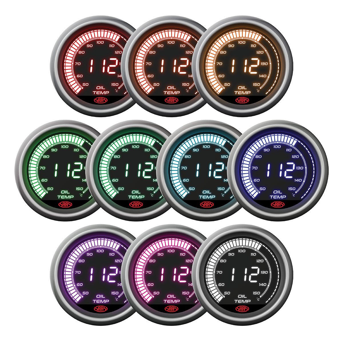 SAAS Oil Temp Gauge 50°-150° C 52mm Digital Series (SG41221)