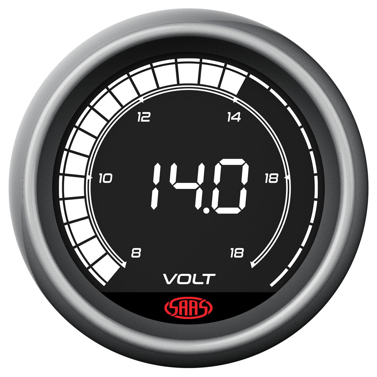 Volt Gauge 8v-18v 52mm Muscle Digital Series