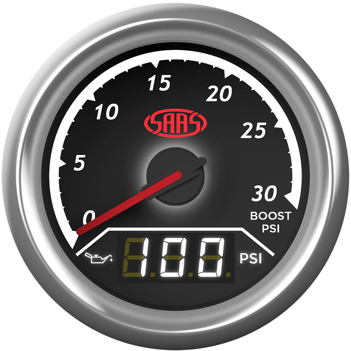 SAAS Dual Gauge Boost 0-30 Psi/Oil Pressure 140 Psi Trax Series (SG611230)