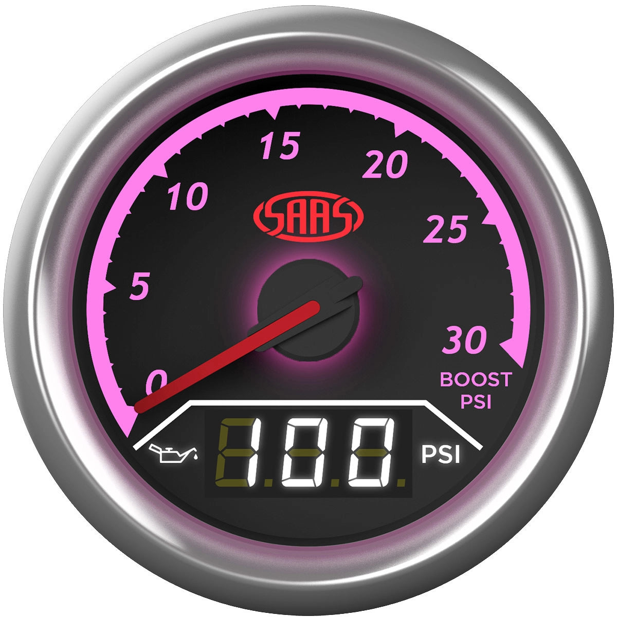 SAAS Dual Gauge Boost 0-30 Psi/Oil Pressure 140 Psi Trax Series (SG611230)