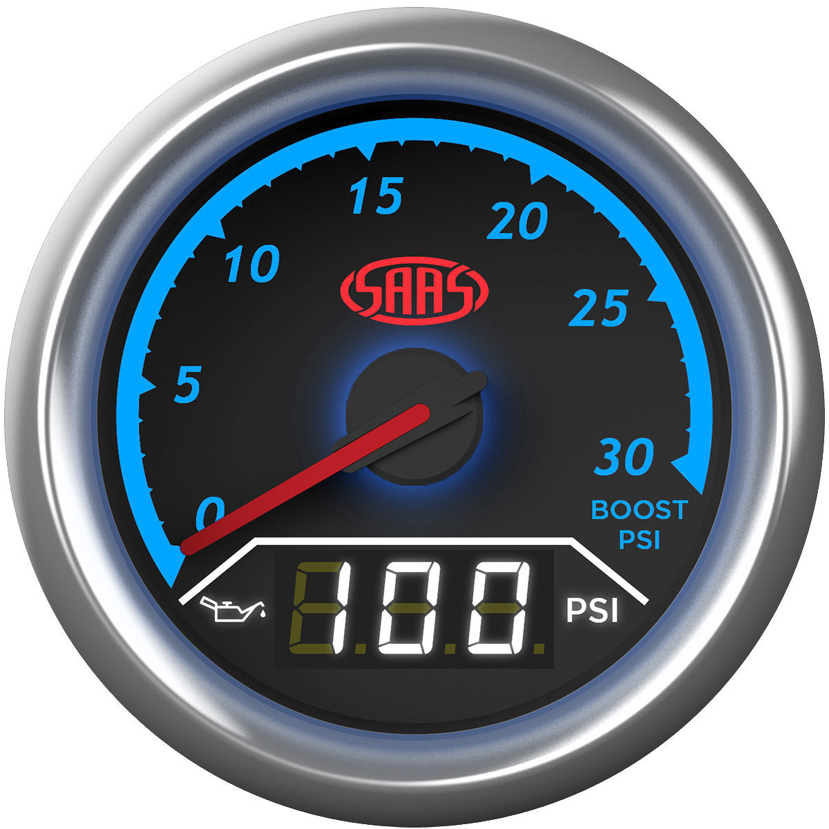 SAAS Dual Gauge Boost 0-30 Psi/Oil Pressure 140 Psi Trax Series (SG611230)