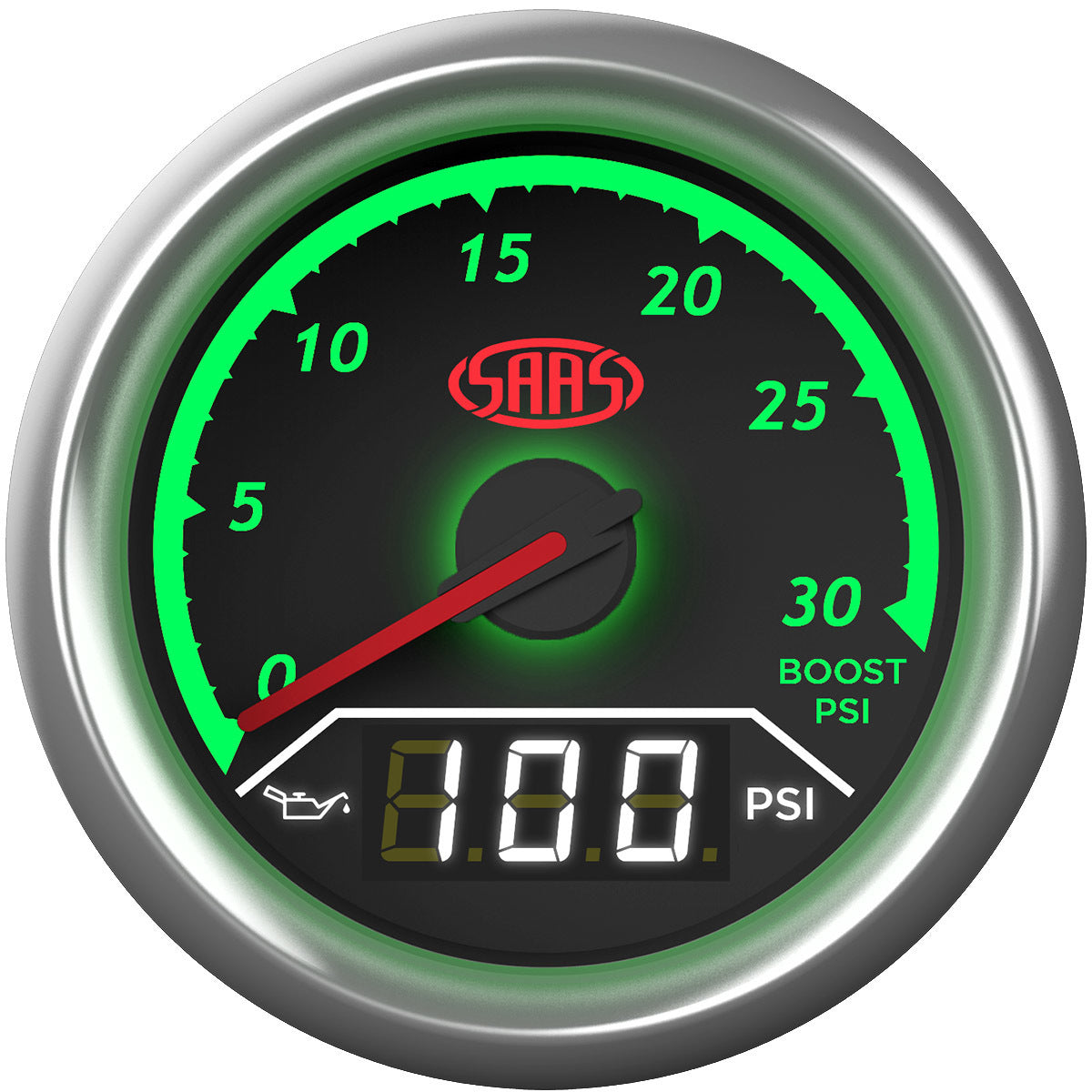 SAAS Dual Gauge Boost 0-30 Psi/Oil Pressure 140 Psi Trax Series (SG611230)