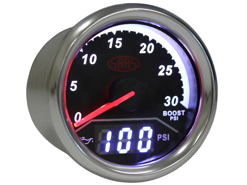 SAAS Dual Gauge Boost 0-30 Psi/Oil Pressure 140 Psi Trax Series (SG611230)