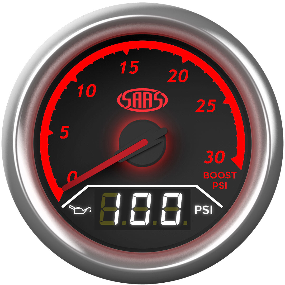 SAAS Dual Gauge Boost 0-30 Psi/Oil Pressure 140 Psi Trax Series (SG611230)