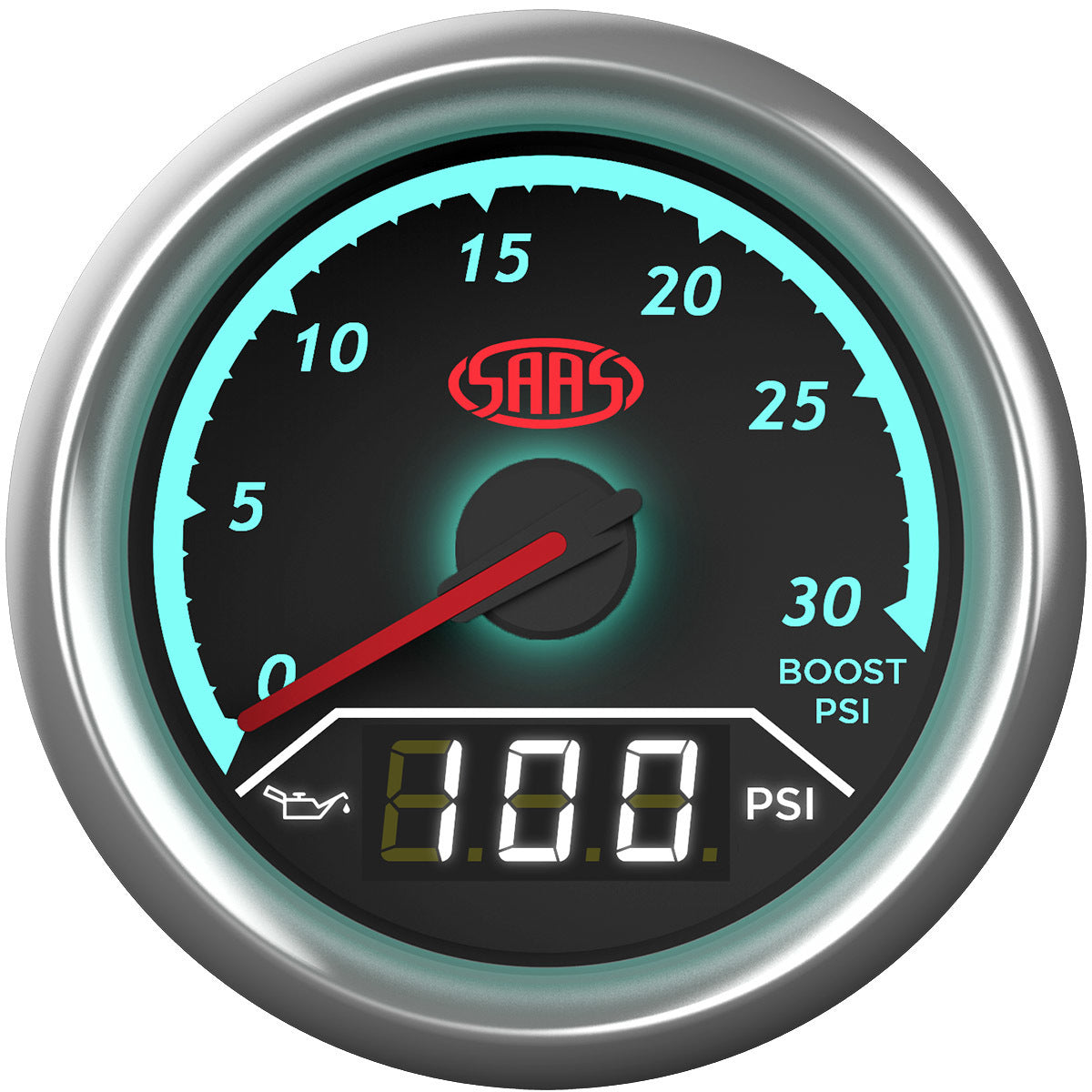 SAAS Dual Gauge Boost 0-30 Psi/Oil Pressure 140 Psi Trax Series (SG611230)