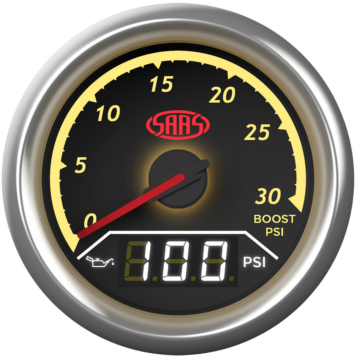 SAAS Dual Gauge Boost 0-30 Psi/Oil Pressure 140 Psi Trax Series (SG611230)