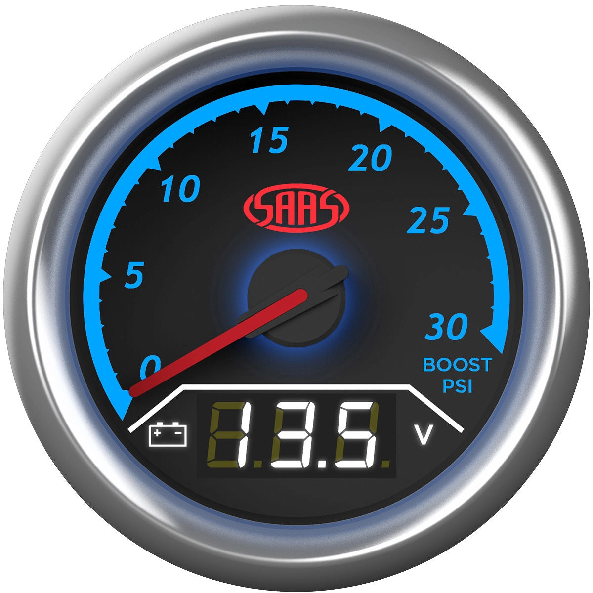 SAAS Dual Gauge Boost 0-30 Psi/Volt 8v-18v Analogue/Digital Trax Series (SG611250)