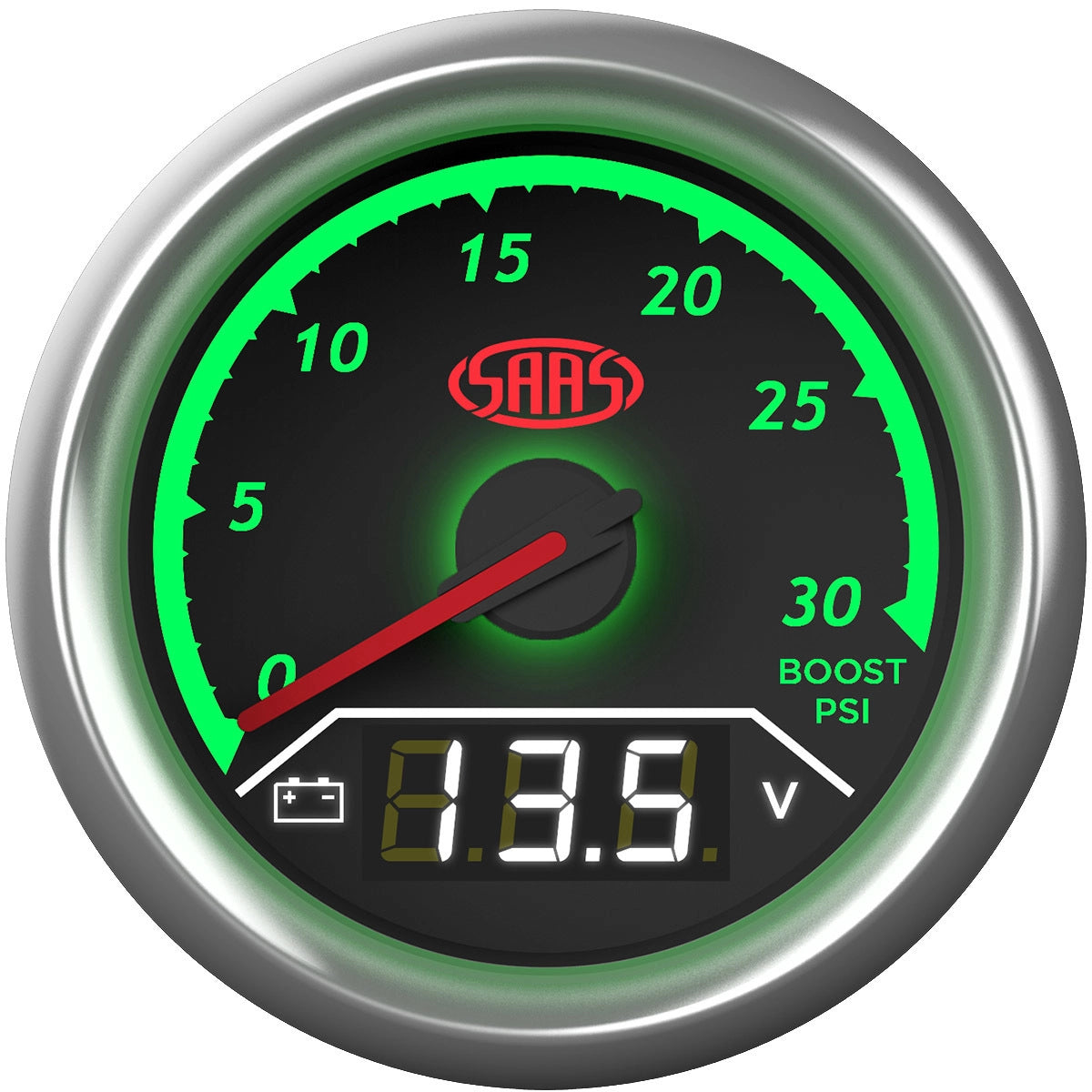 SAAS Dual Gauge Boost 0-30 Psi/Volt 8v-18v Analogue/Digital Trax Series (SG611250)