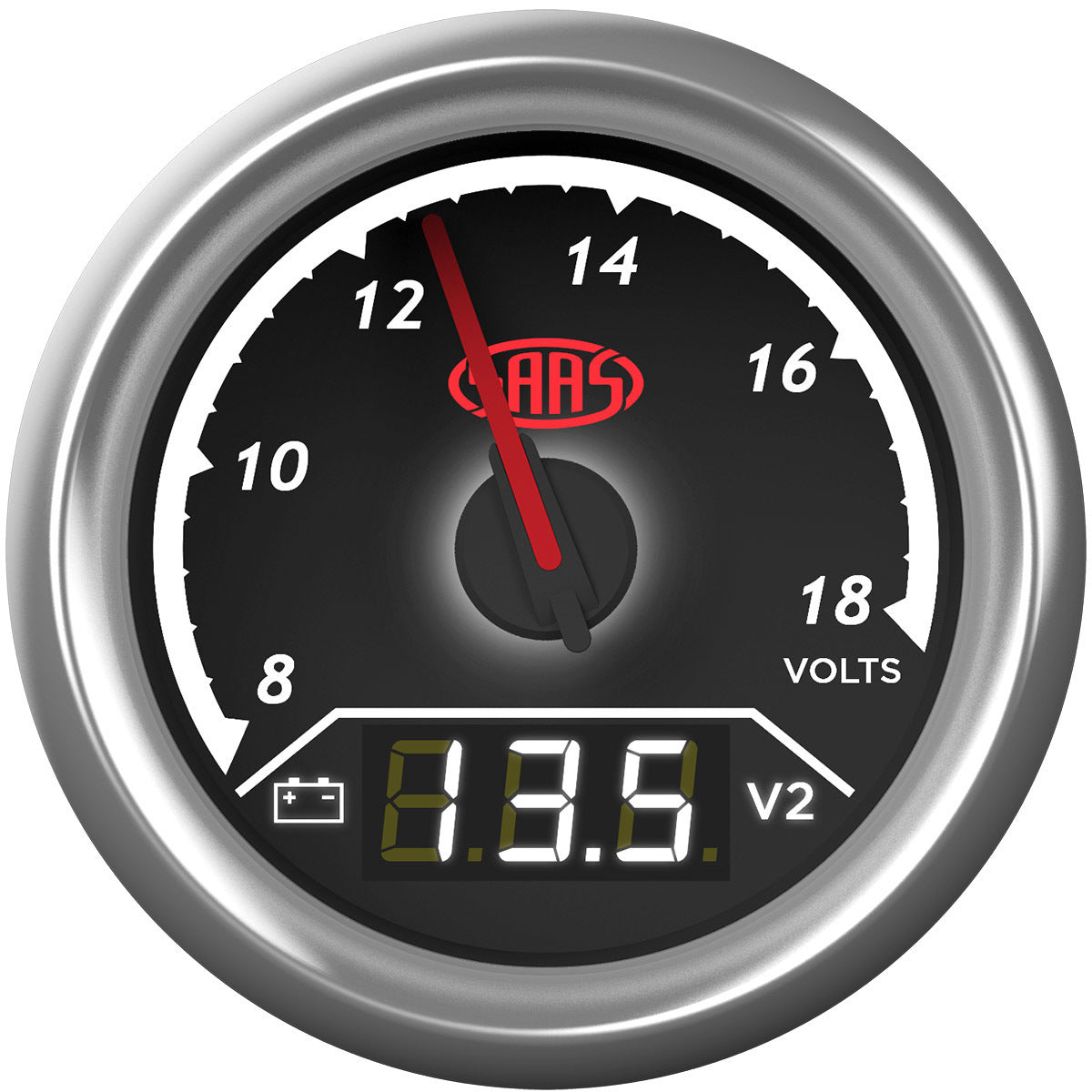 SAAS Dual Gauge Volt 8v-18v/Volt 8v-18v Analogue/Digital Trax Series (SG615050)
