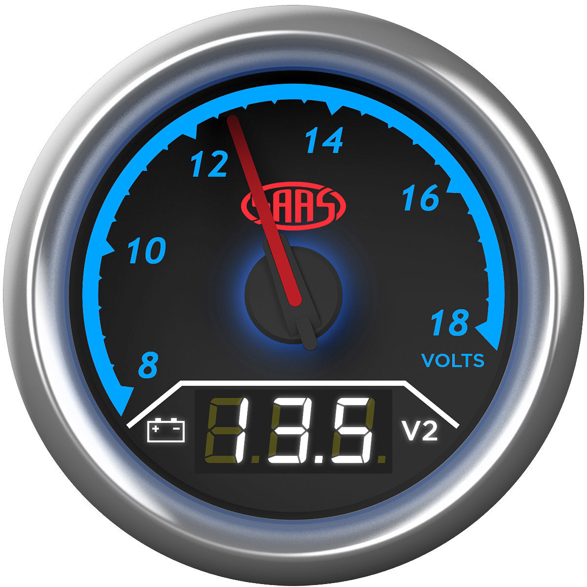 SAAS Dual Gauge Volt 8v-18v/Volt 8v-18v Analogue/Digital Trax Series (SG615050)